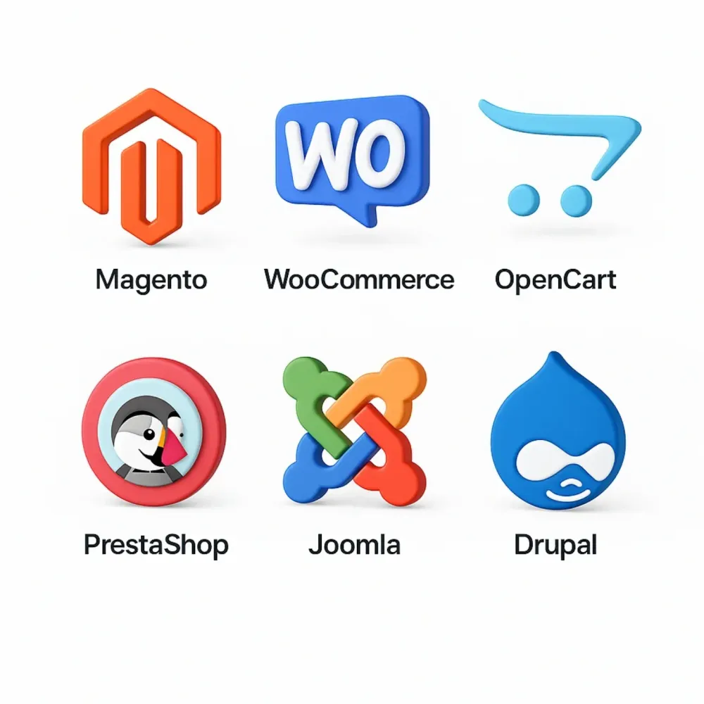 Платіжні модулі для популярних eCommerce CMS (Magento 2, WordPress/WooCommerce, OpenCart 4, PrestaShop, Joomla, Drupal